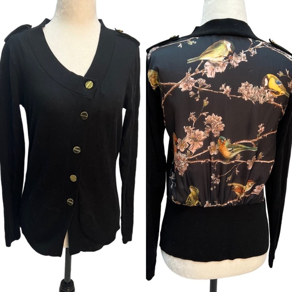 Ted Baker London Sweaters - Ted Baker London Alicia Birdie Branch Cardigan Sweater Black Size S